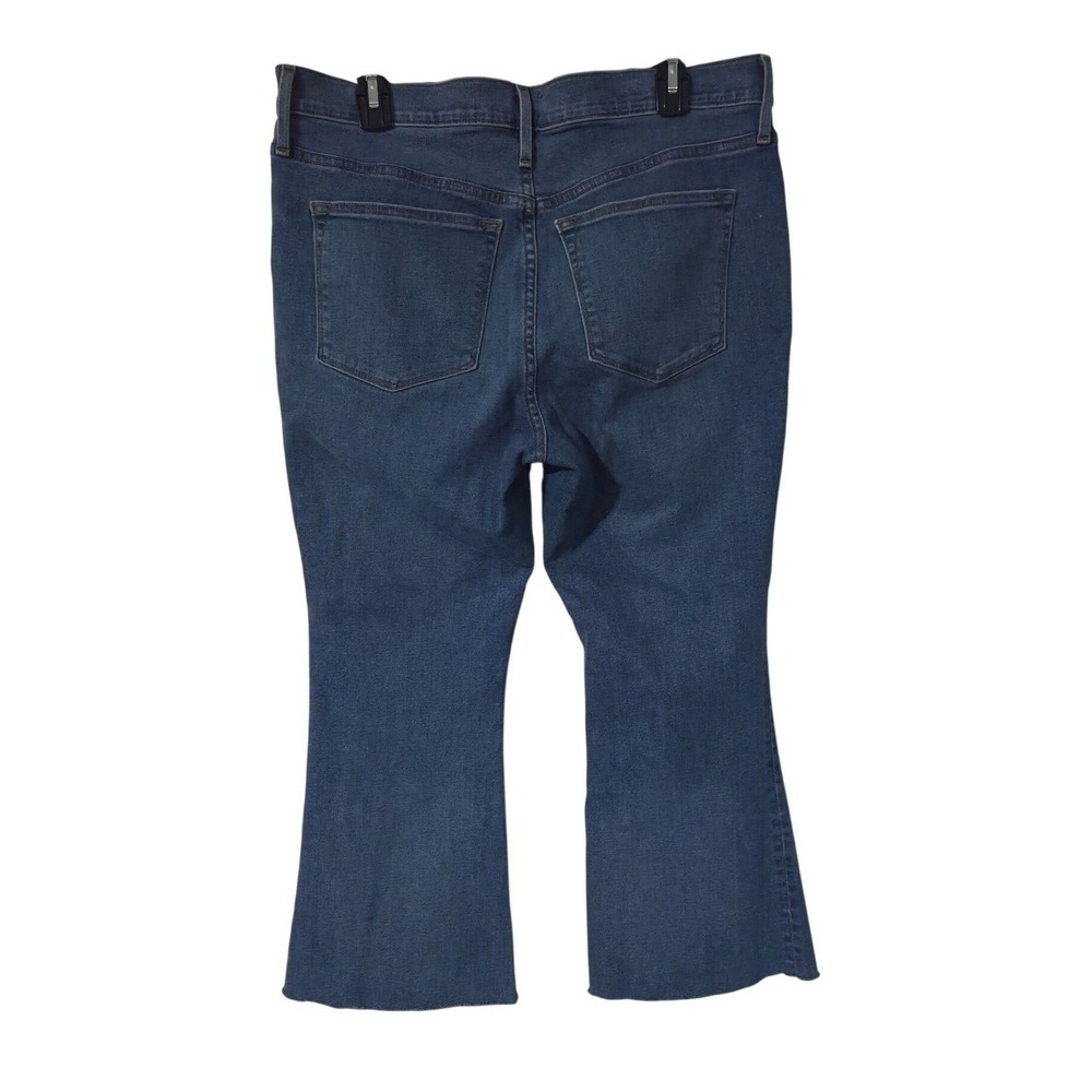J Crew Flare Crop Button Fly Jeans Women Size 31 Medium Wash Denim - Picture 4 of 4